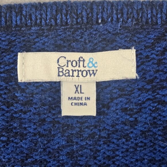 Croft & Barrow Women's Christmas Sweater, Blue w/Metallic Silver Tree, XL - Picture 3 of 3